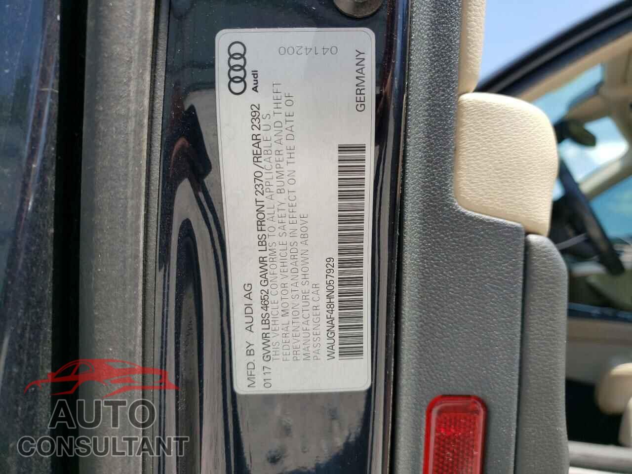 AUDI A4 2017 - WAUGNAF48HN057929