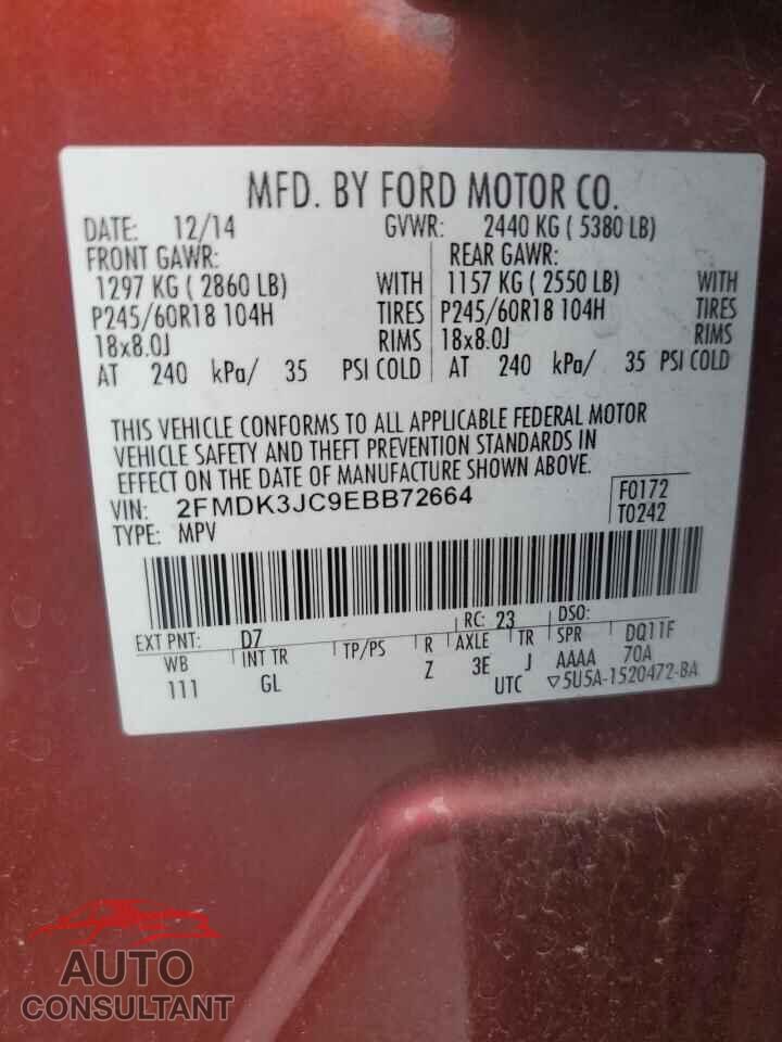 FORD EDGE 2014 - 2FMDK3JC9EBB72664