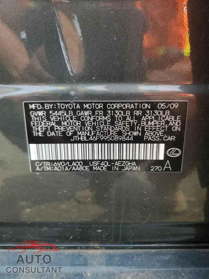 LEXUS LS460 2009 - JTHBL46F995089844