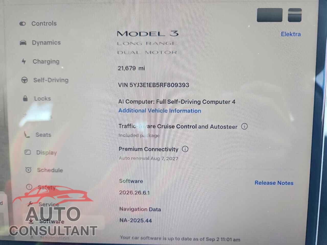 TESLA MODEL 3 2024 - 5YJ3E1EB5RF809393