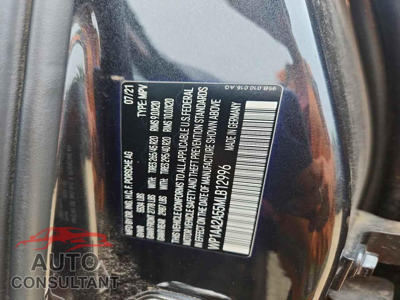 PORSCHE MACAN 2021 - WP1AA2A55MLB12996