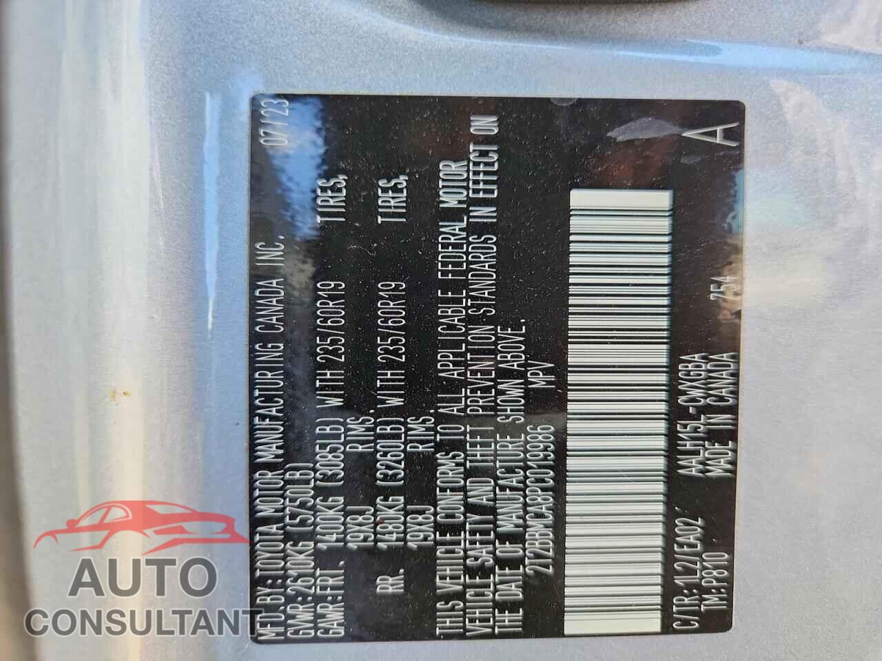 LEXUS UNKNOWN 2023 - 2T2BBMCA8PC019986