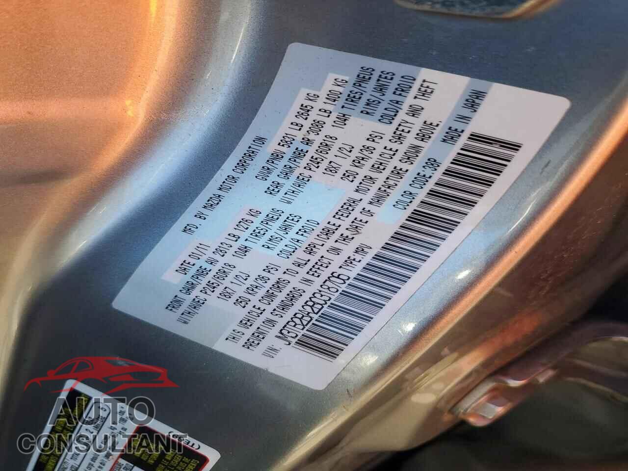 MAZDA CX-9 2011 - JM3TB2BA2B0318706
