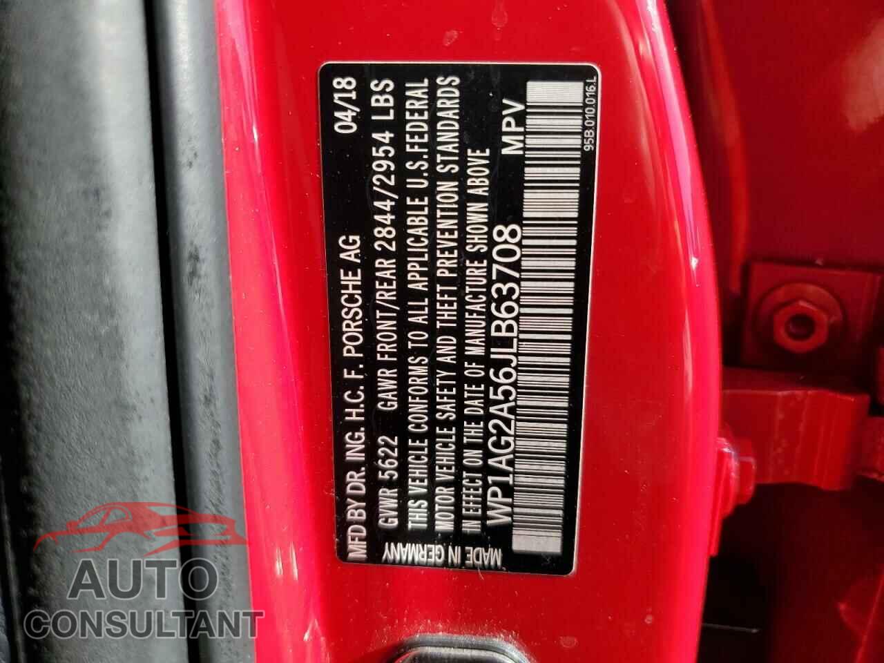 PORSCHE MACAN 2018 - WP1AG2A56JLB63708