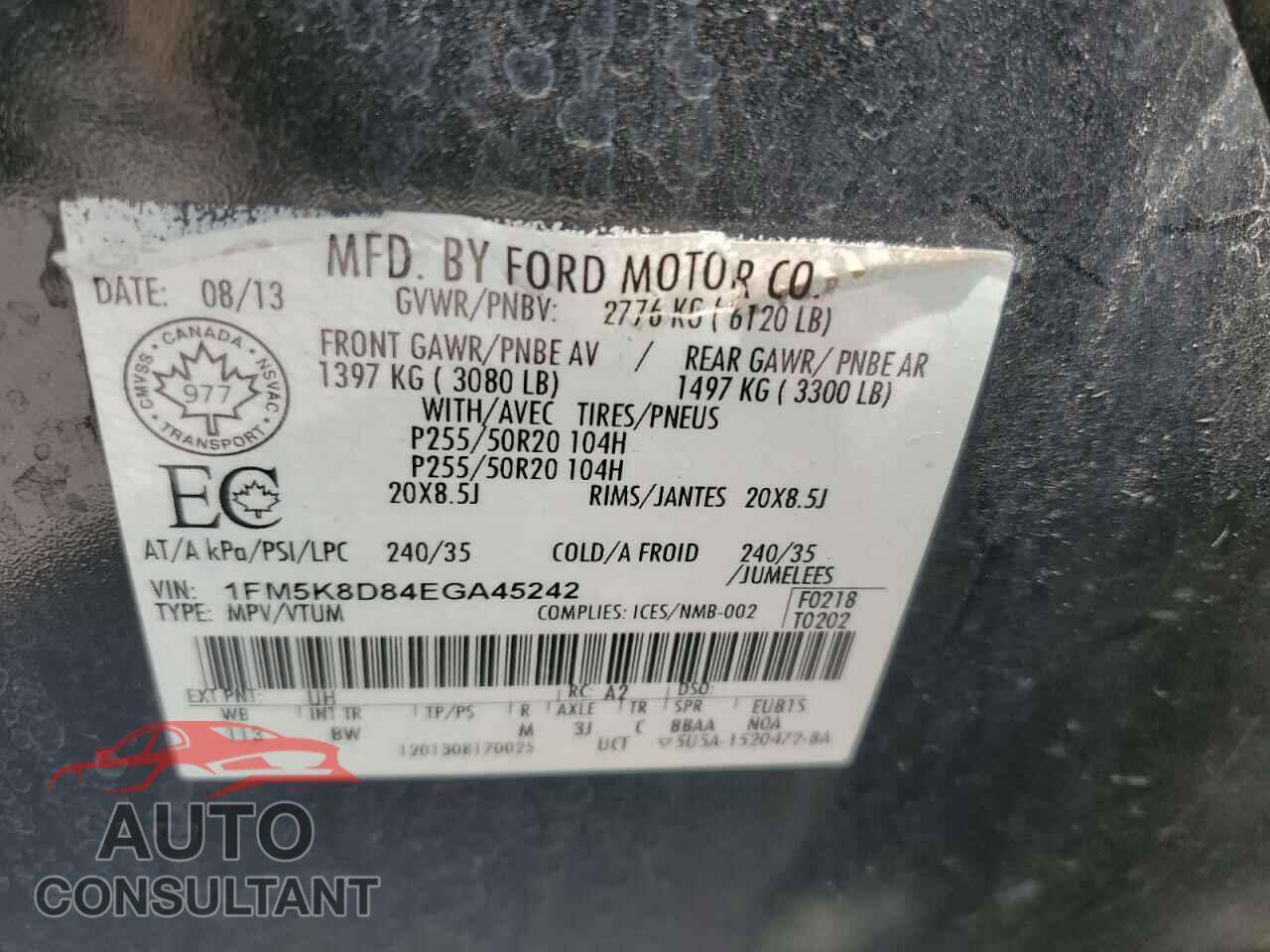 FORD EXPLORER 2014 - 1FM5K8D84EGA45242