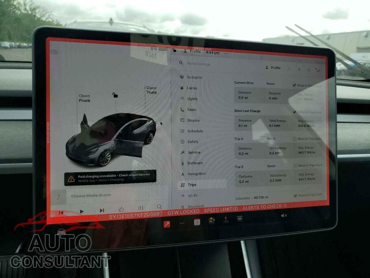 TESLA MODEL 3 2019 - 5YJ3E1EB7KF205897