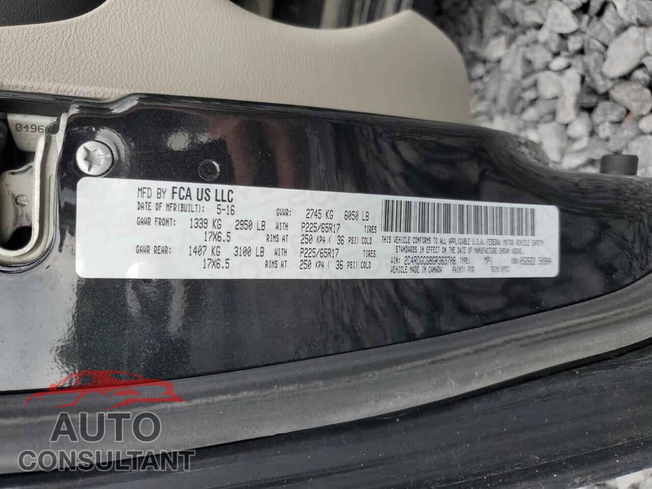 DODGE CARAVAN 2016 - 2C4RDGCG8GR363708
