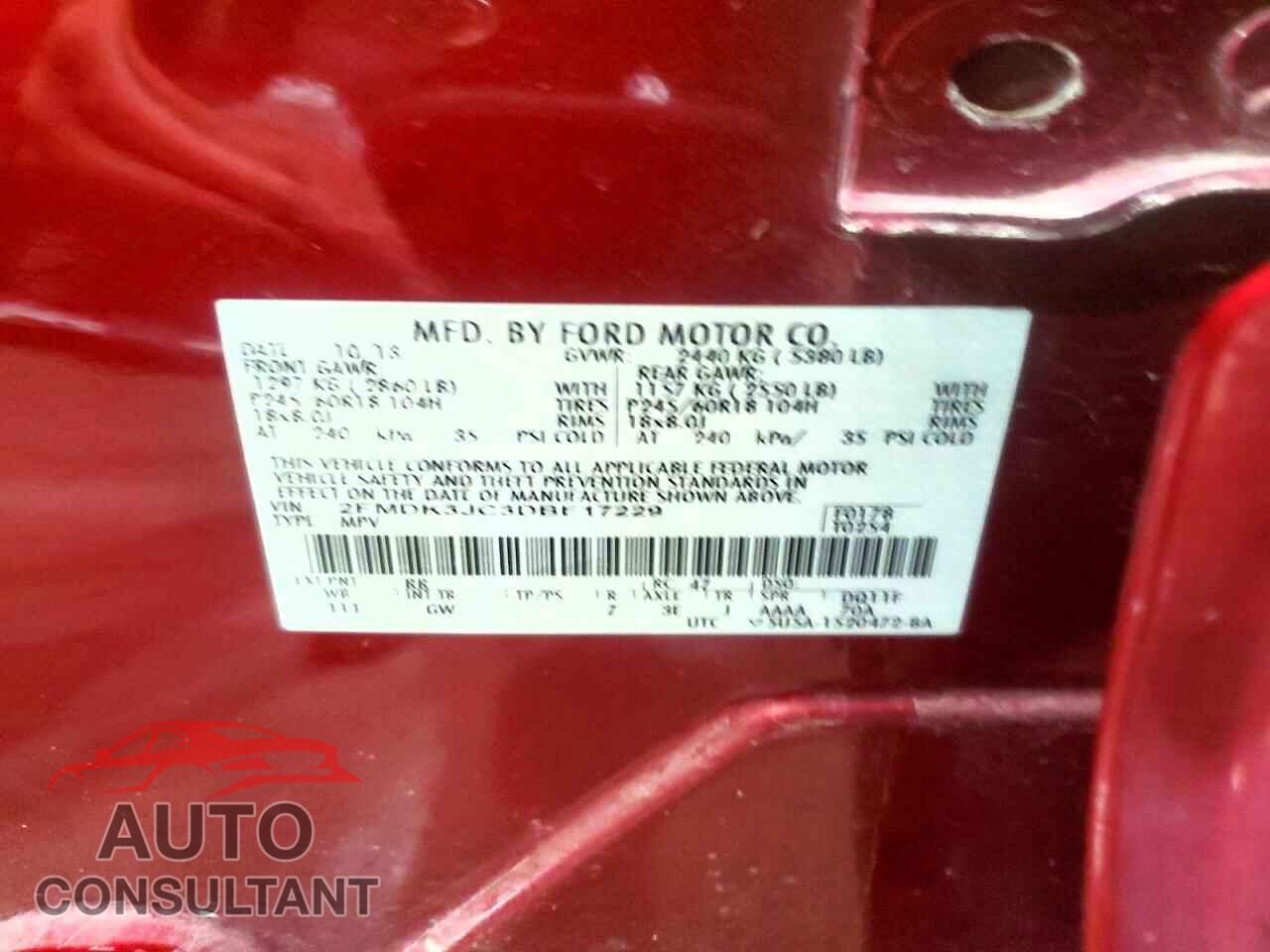 FORD EDGE 2013 - 2FMDK3JC3DBE17229