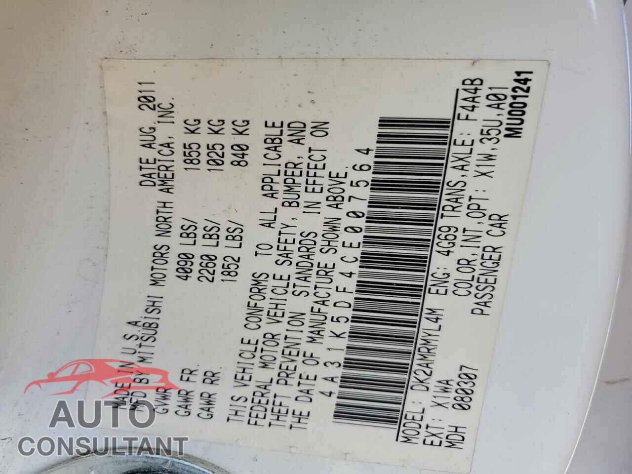 MITSUBISHI ECLIPSE 2012 - 4A31K5DF4CE007564