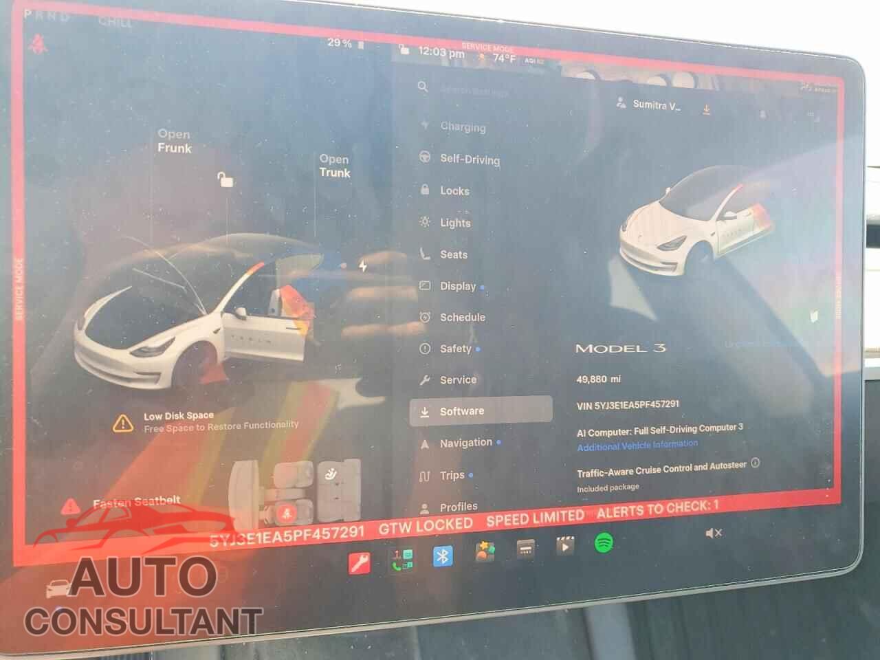 TESLA MODEL 3 2023 - 5YJ3E1EA5PF457291