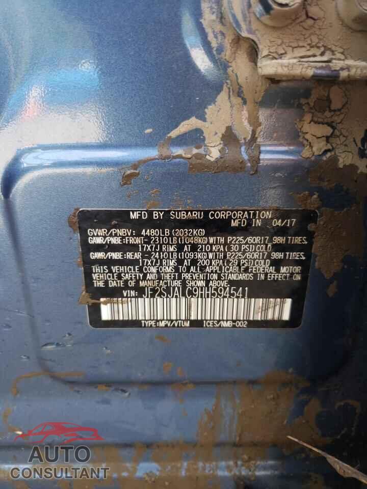 SUBARU FORESTER 2017 - JF2SJALC9HH594541