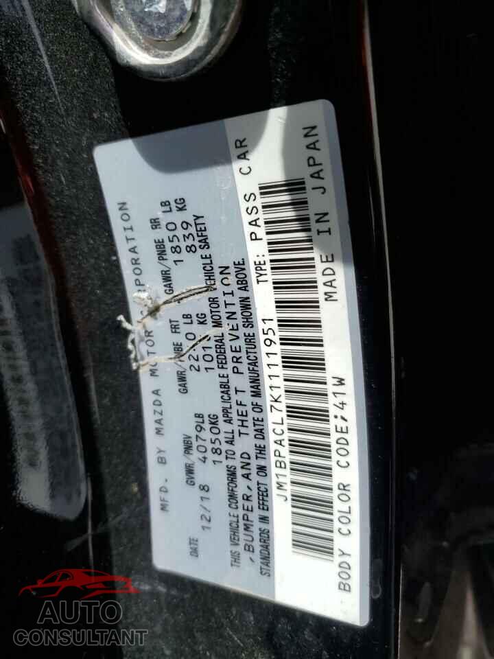 MAZDA 3 2019 - JM1BPACL7K1111951