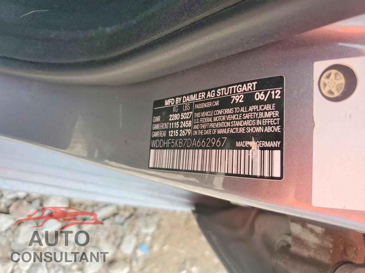 MERCEDES-BENZ E-CLASS 2013 - WDDHF5KB7DA662967