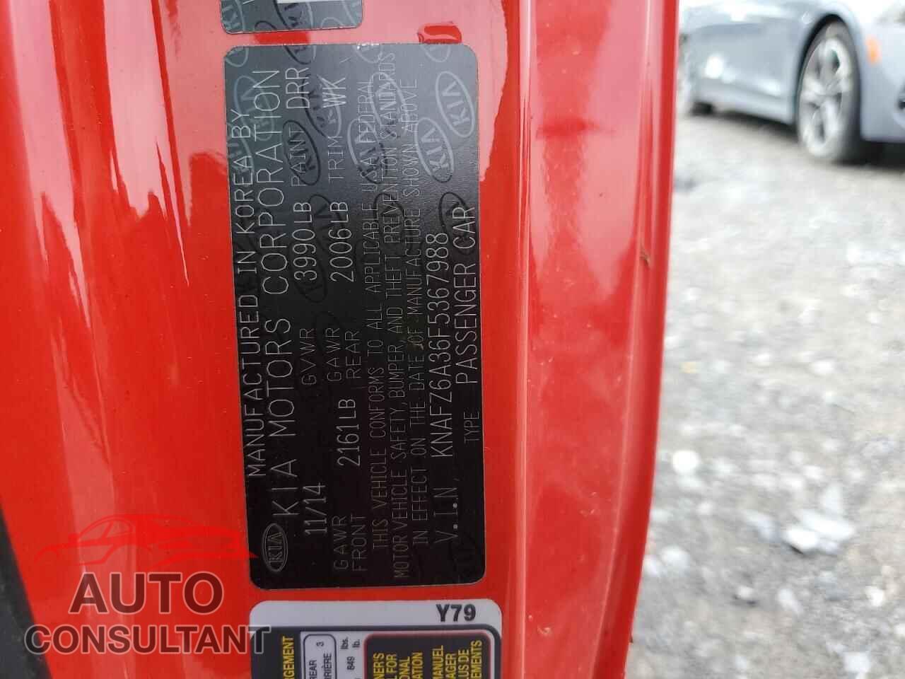 KIA FORTE 2015 - KNAFZ6A36F5367988
