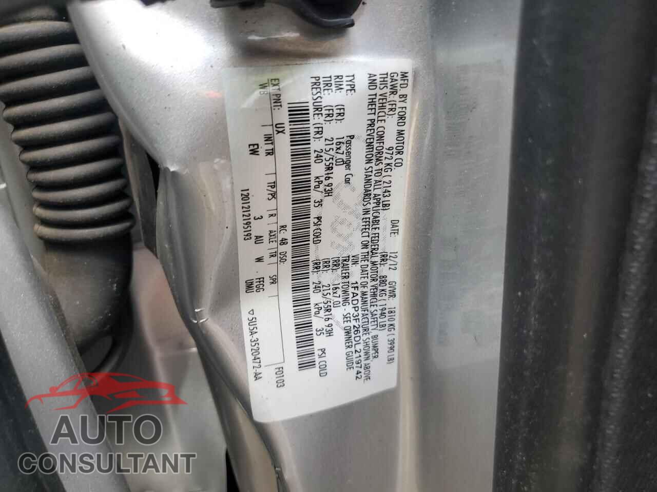 FORD FOCUS 2013 - 1FADP3F26DL219742