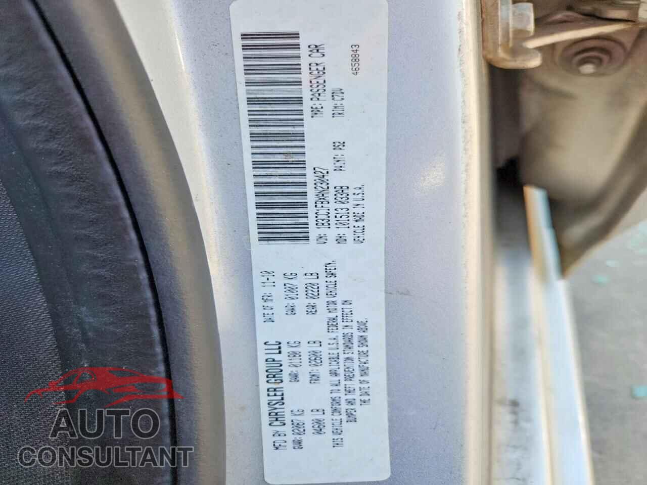 DODGE AVENGER 2010 - 1B3CC1FBXAN230427