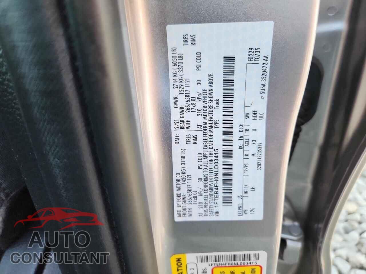 FORD RANGER 2022 - 1FTER4FH0NLD03415