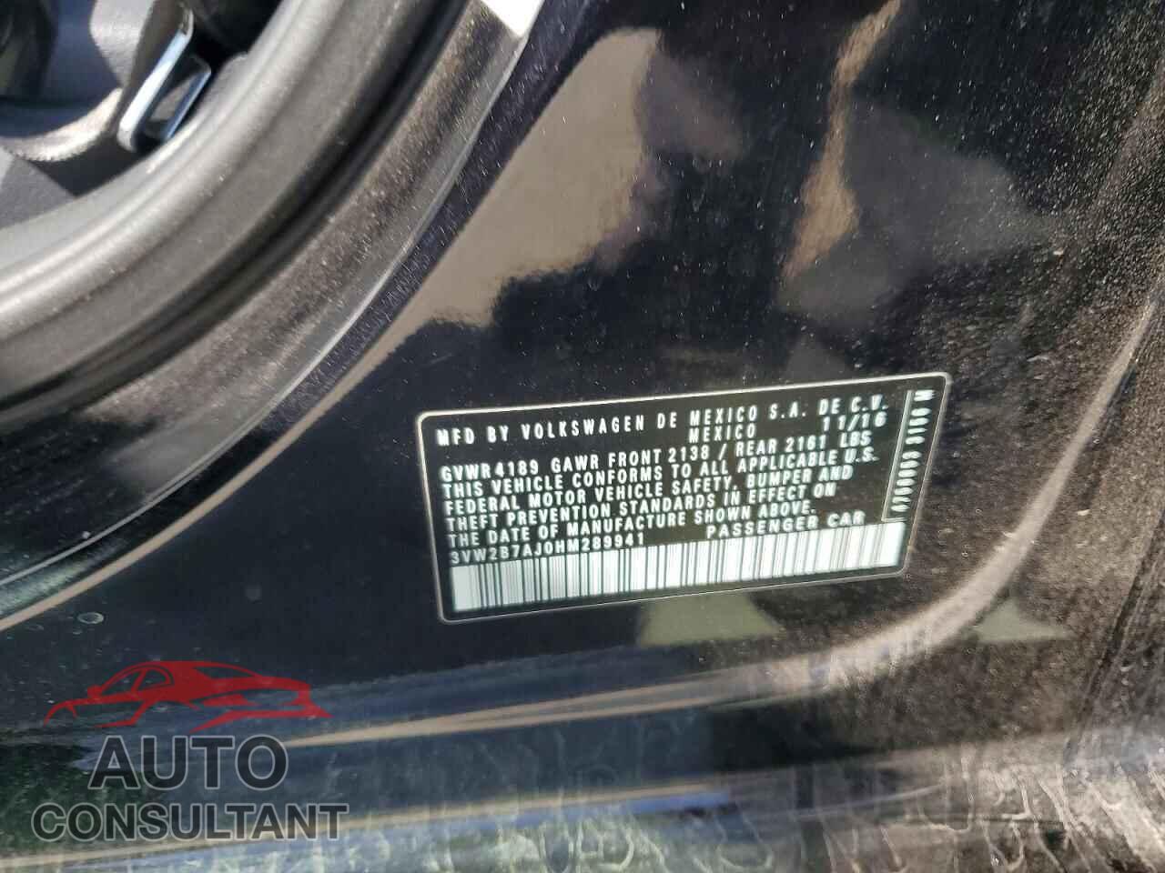 VOLKSWAGEN JETTA 2017 - 3VW2B7AJ0HM289941