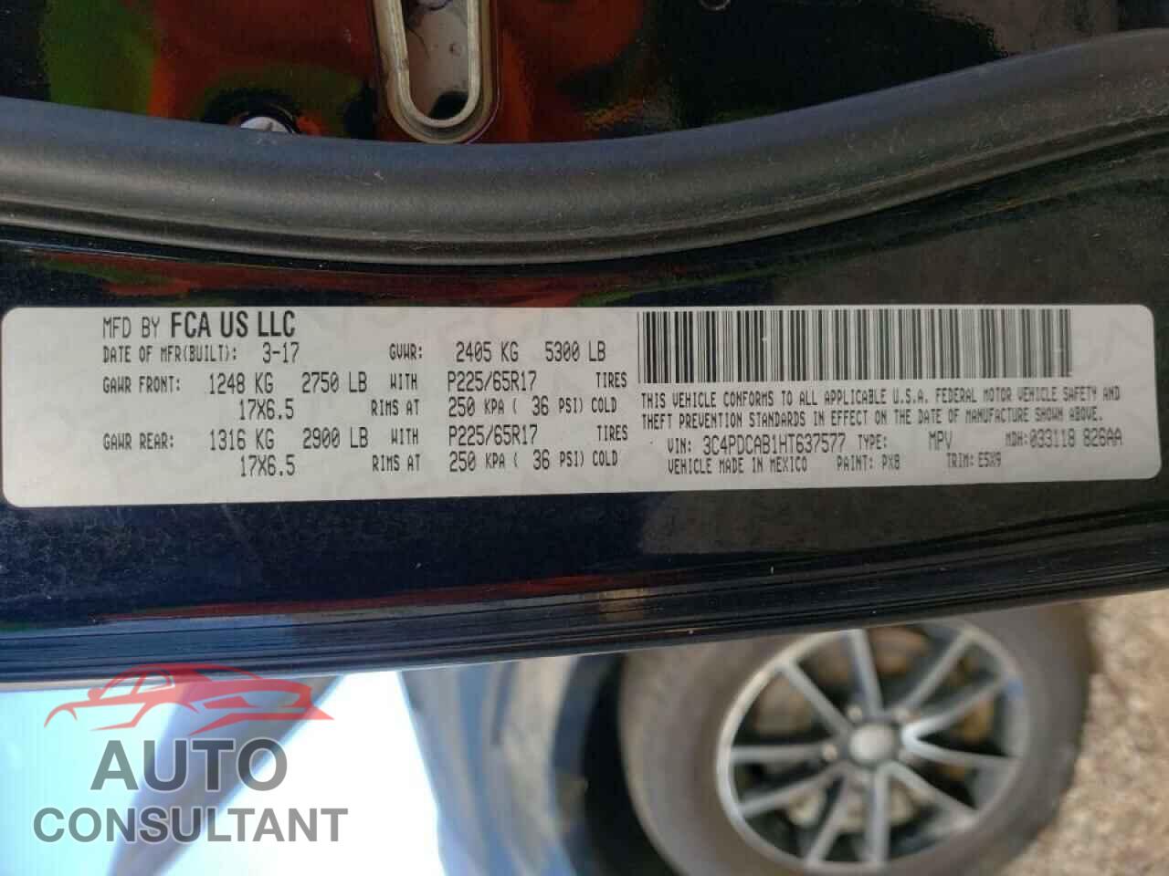 DODGE JOURNEY 2017 - 3C4PDCAB1HT637577