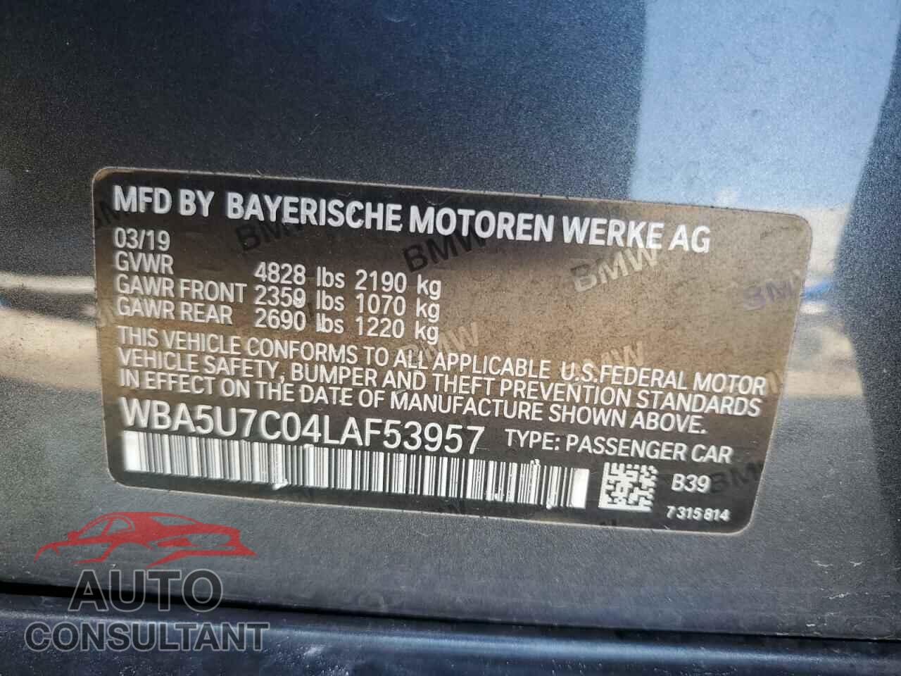 BMW M3 2020 - WBA5U7C04LAF53957