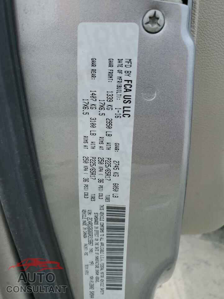 DODGE CARAVAN 2016 - 2C4RDGBG6GR315867