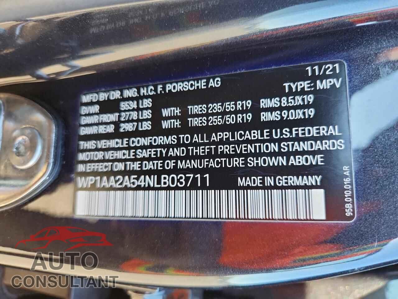 PORSCHE MACAN 2022 - WP1AA2A54NLB03711