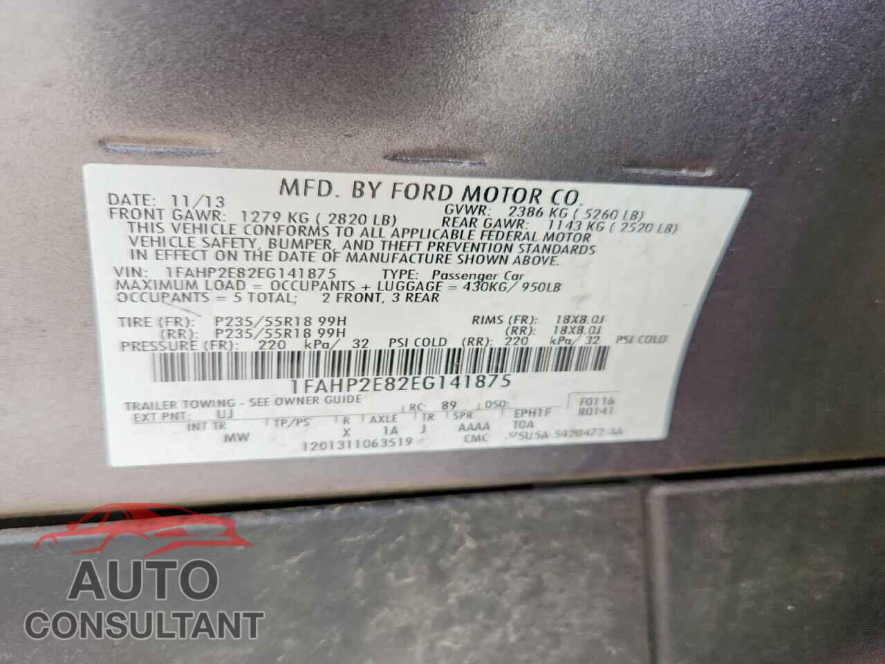 FORD TAURUS 2014 - 1FAHP2E82EG141875