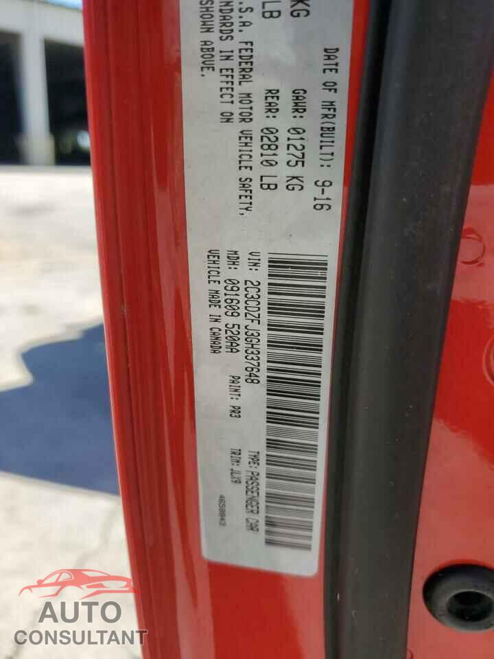 DODGE CHALLENGER 2016 - 2C3CDZFJ3GH337648