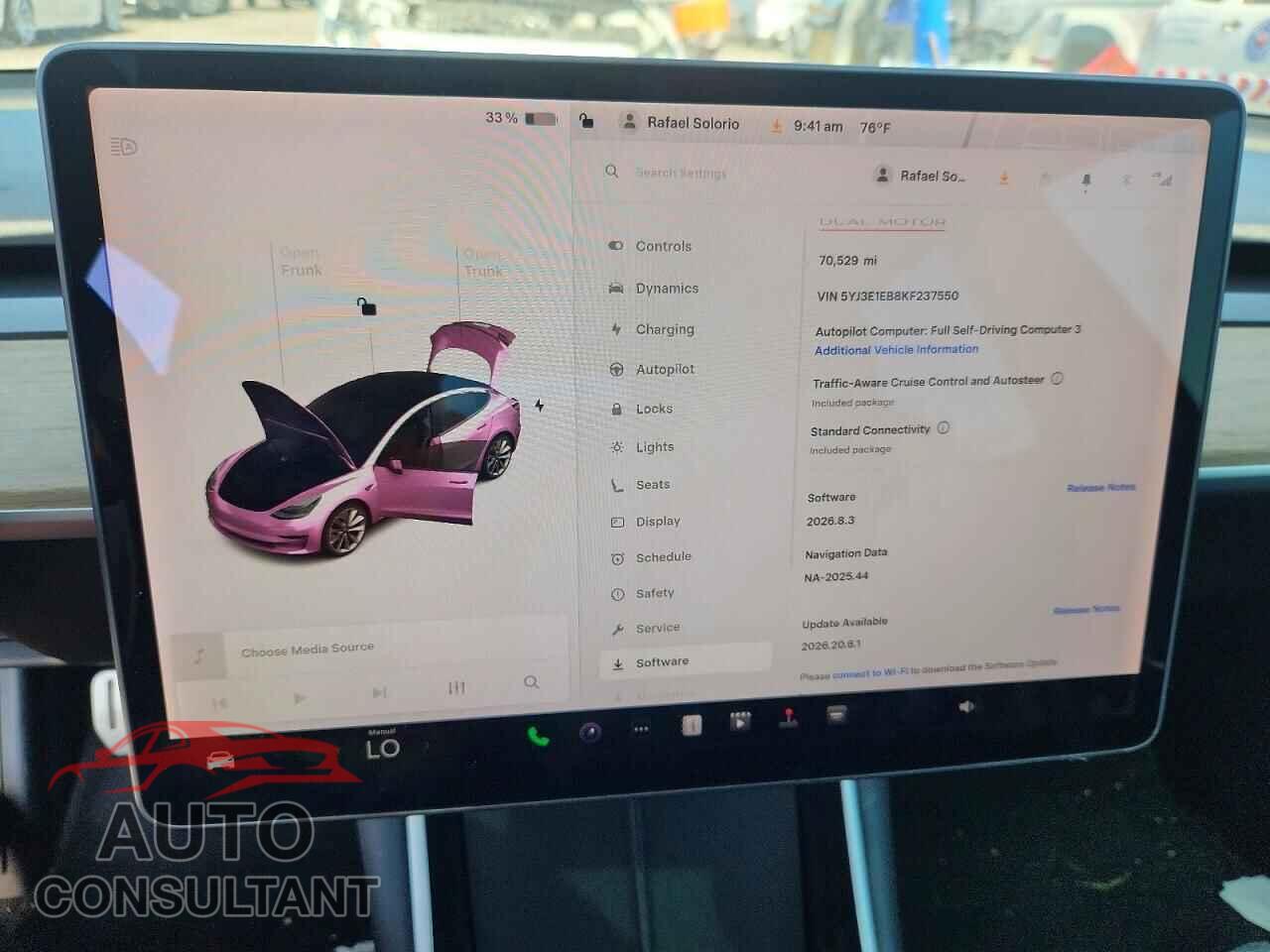 TESLA MODEL 3 2019 - 5YJ3E1EB8KF237550