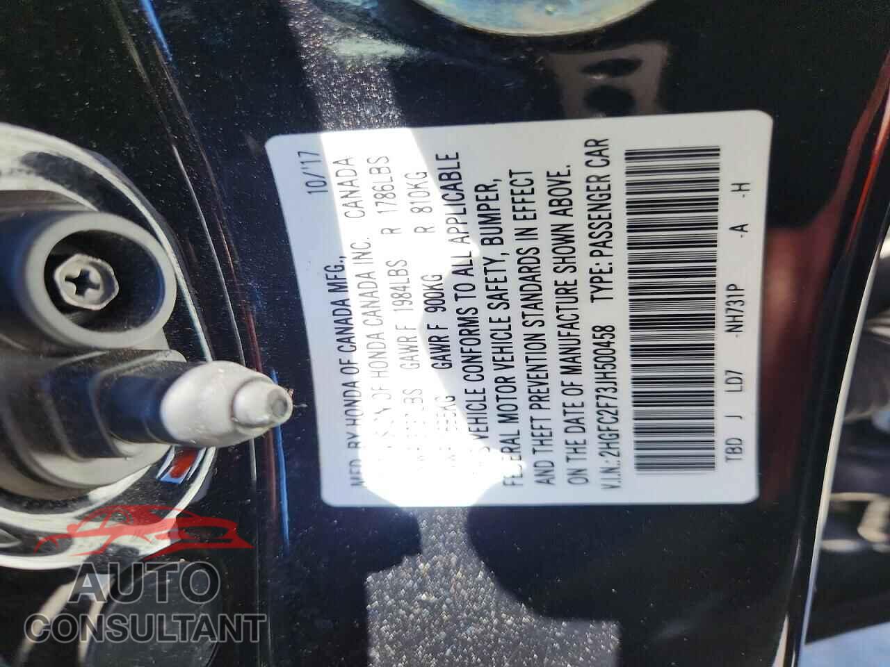 HONDA CIVIC 2018 - 2HGFC2F73JH500458
