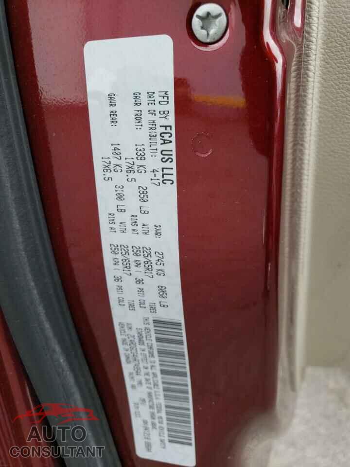 DODGE CARAVAN 2017 - 2C4RDGCG4HR749544