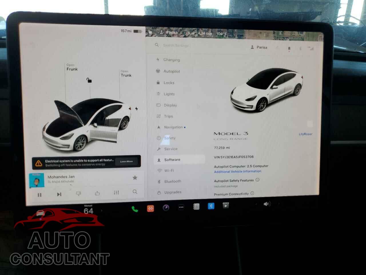 TESLA MODEL 3 2018 - 5YJ3E1EA5JF053706