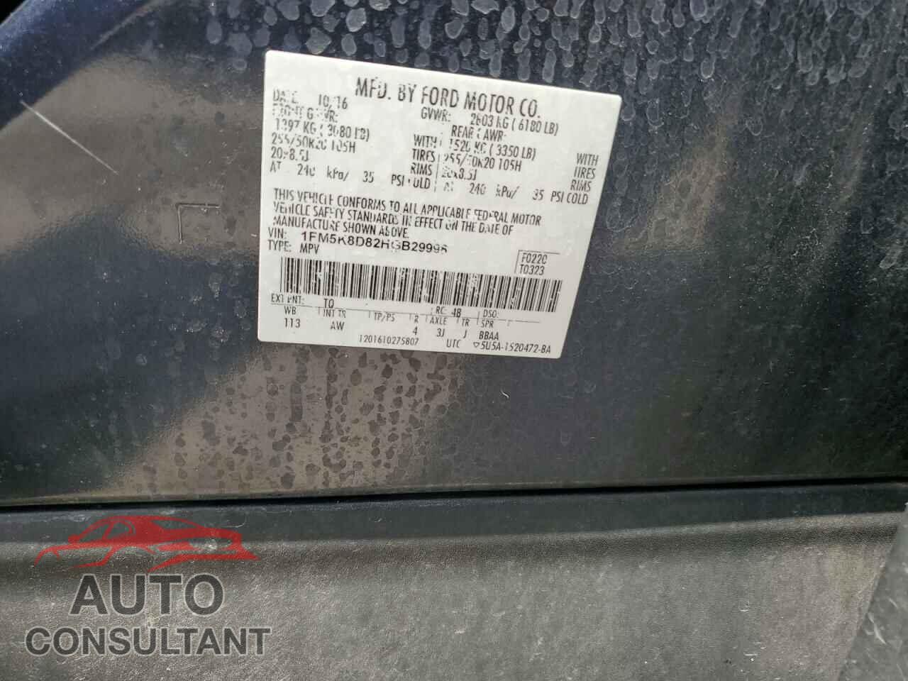 FORD EXPLORER 2017 - 1FM5K8D82HGB29998