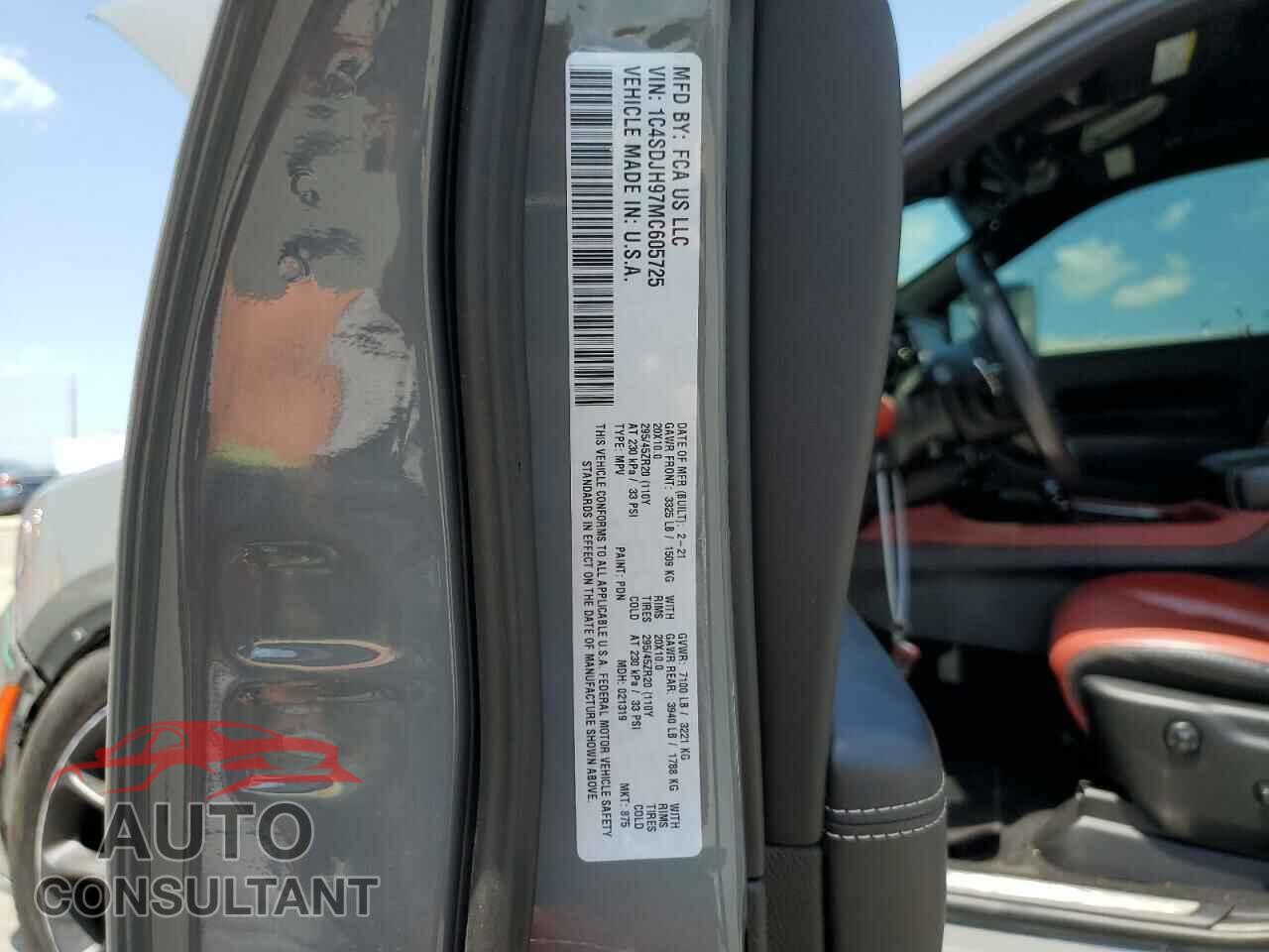 DODGE DURANGO 2021 - 1C4SDJH97MC605725