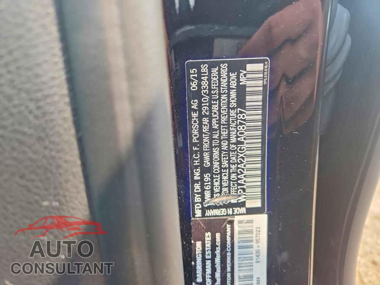 PORSCHE CAYENNE 2016 - WP1AA2A2XGLA08787