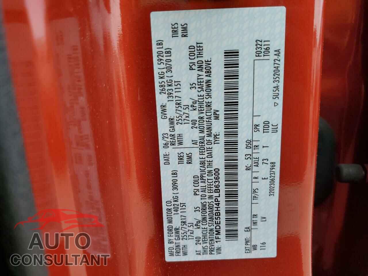 FORD BRONCO 2023 - 1FMDE5BH4PLB63600