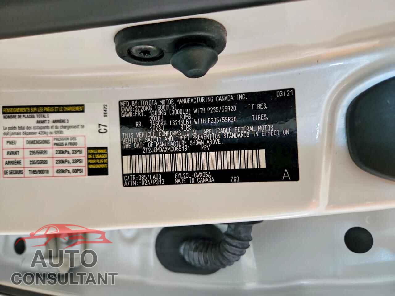 LEXUS RX450 2021 - 2T2JGMDAXMC065181
