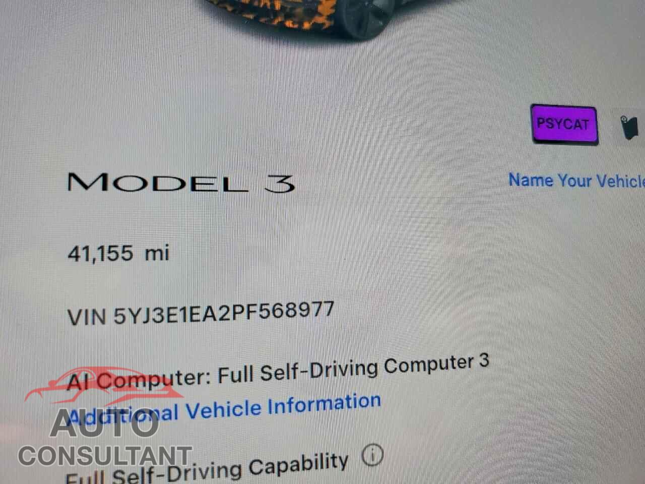 TESLA MODEL 3 2023 - 5YJ3E1EA2PF568977