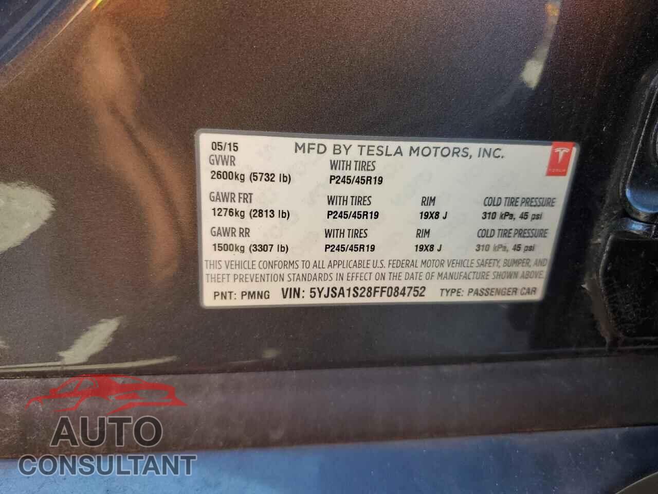 TESLA MODEL S 2015 - 5YJSA1S28FF084752
