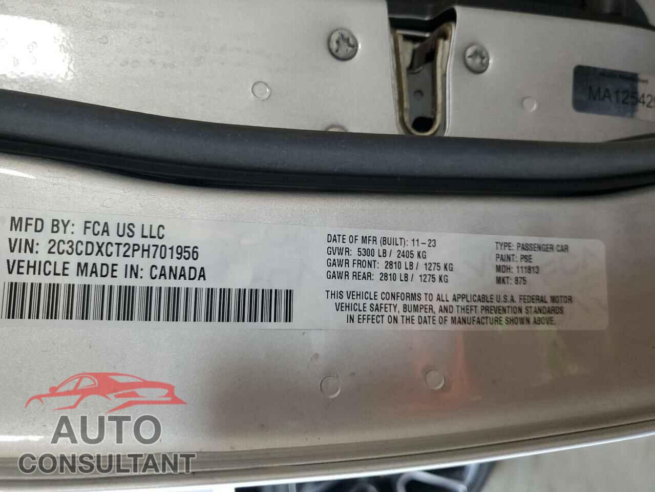 DODGE CHARGER 2023 - 2C3CDXCT2PH701956