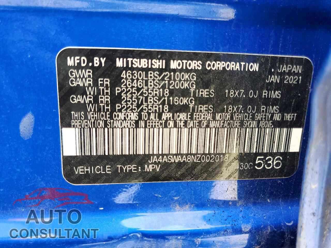 MITSUBISHI ECLIPSE 2022 - JA4ASWAA8NZ002018