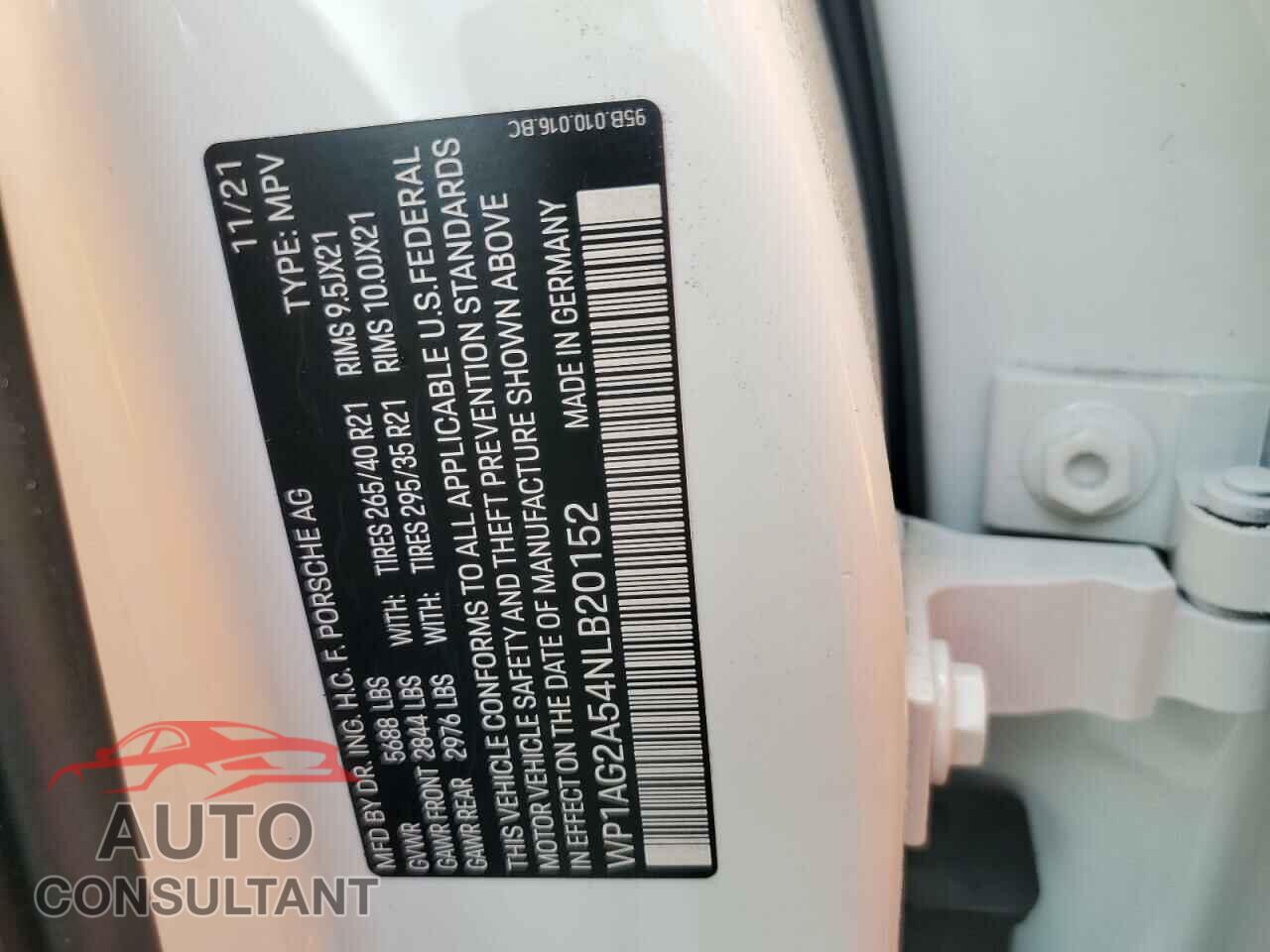 PORSCHE MACAN 2022 - WP1AG2A54NLB20152