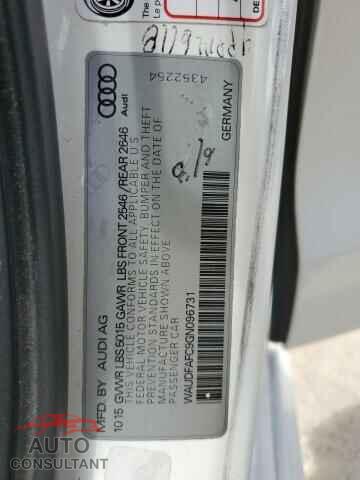 AUDI A6 2016 - WAUDFAFC9GN096731