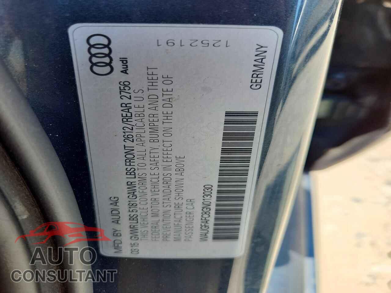 AUDI A6 2016 - WAUGFAFC8GN013030