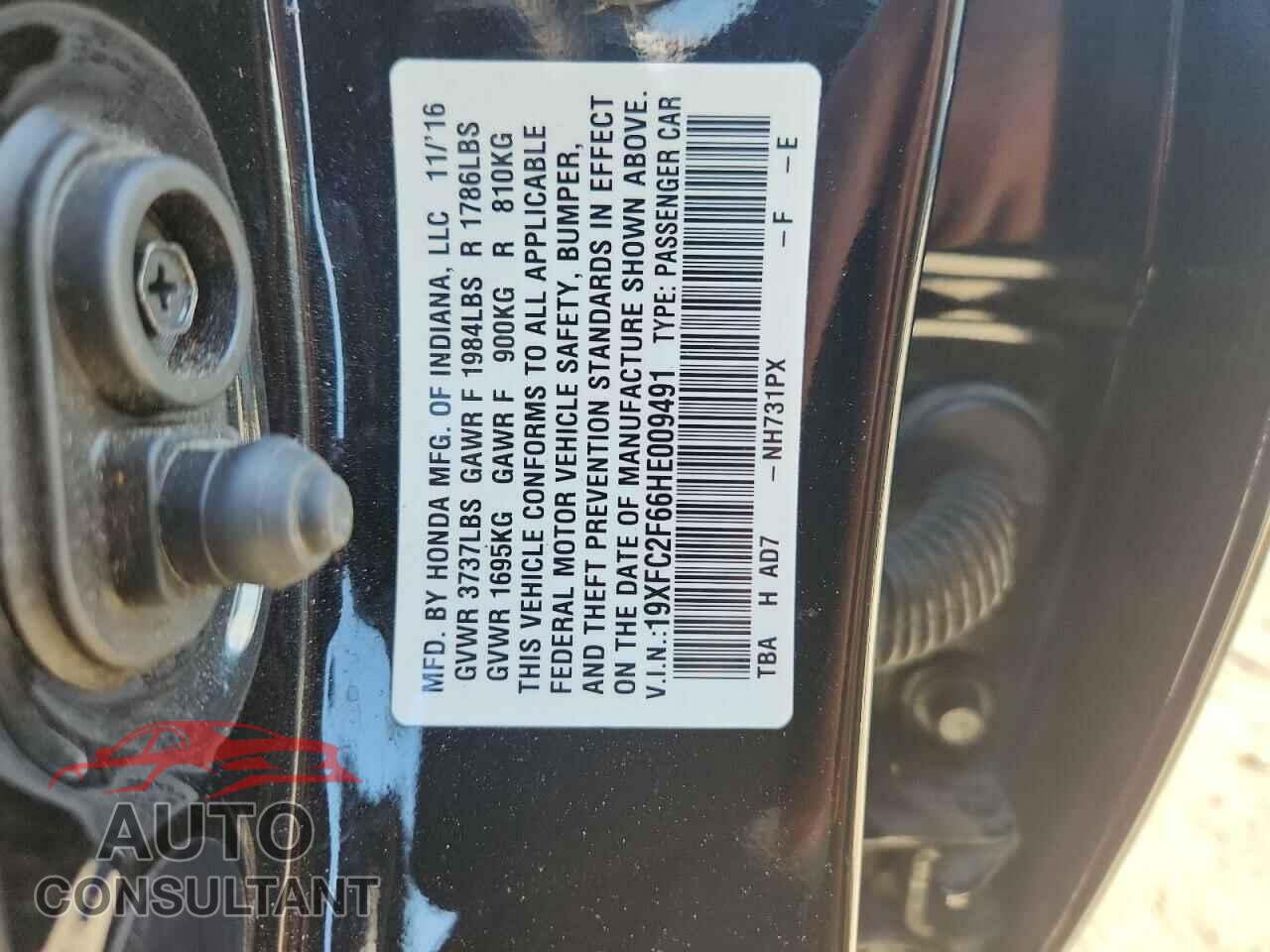 HONDA CIVIC 2017 - 19XFC2F66HE009491