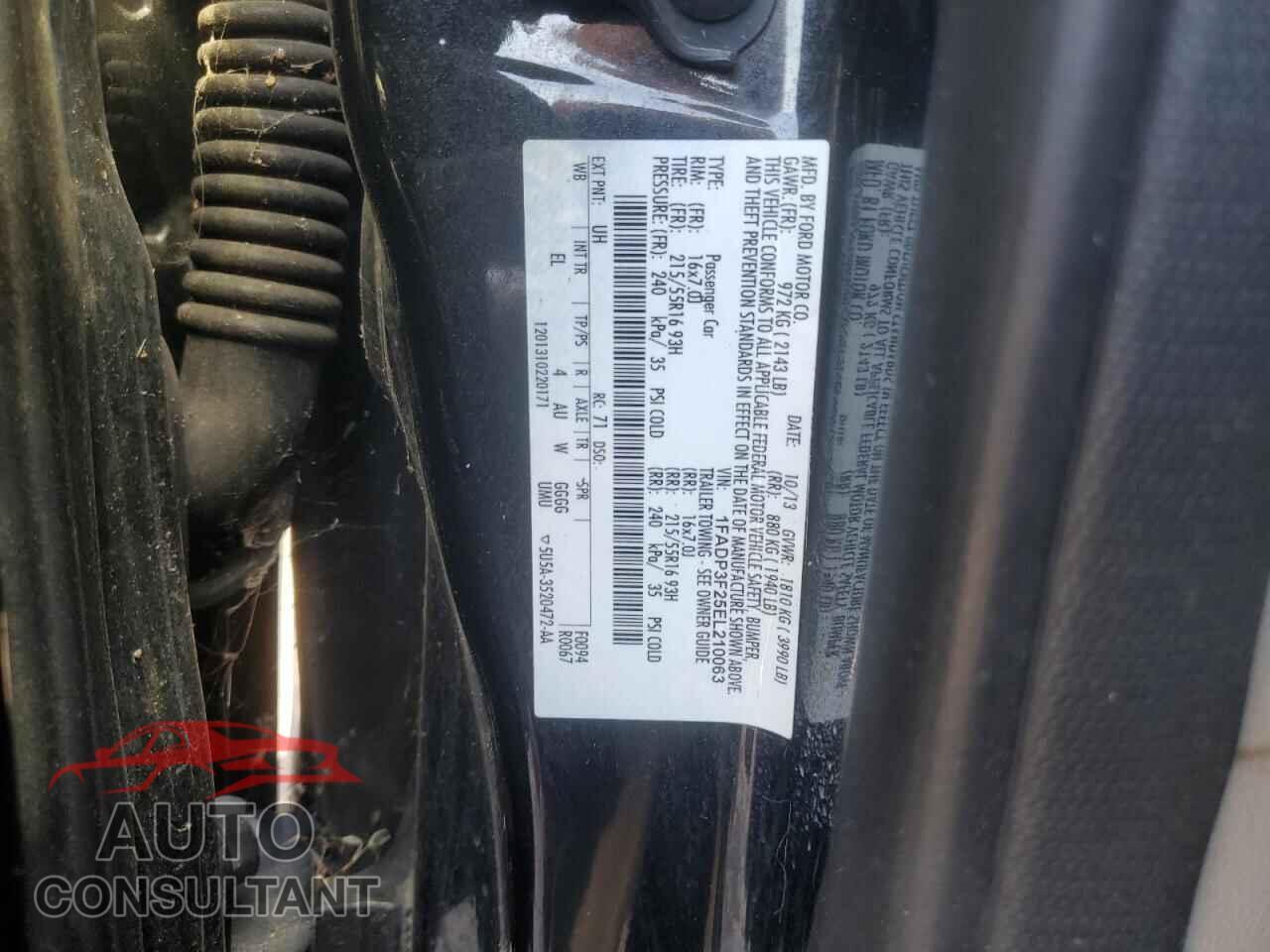 FORD FOCUS 2014 - 1FADP3F25EL210063