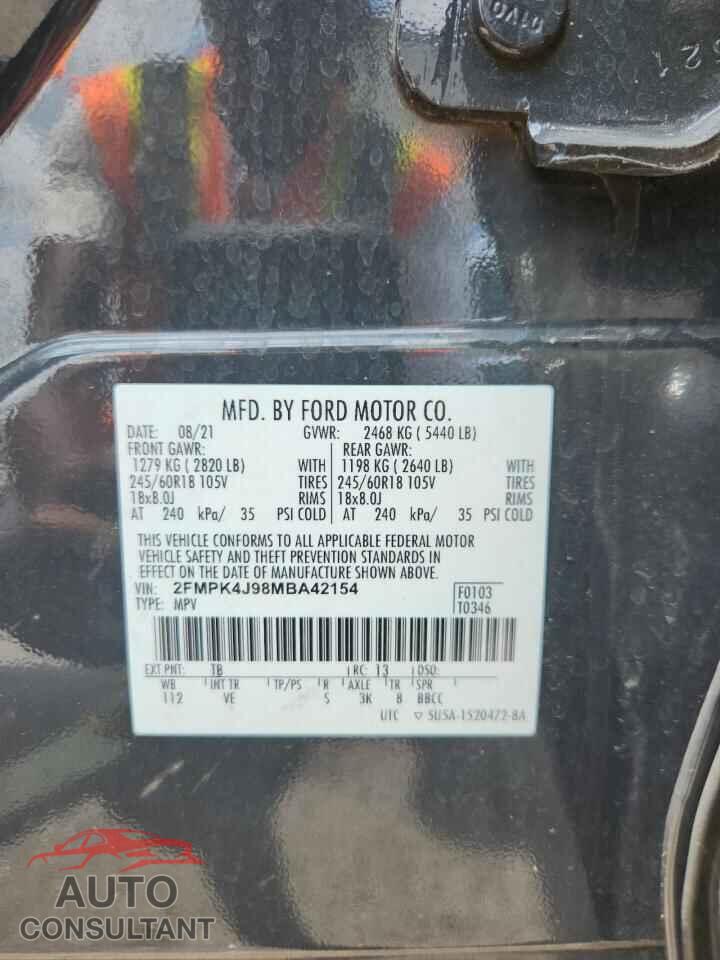 FORD EDGE 2021 - 2FMPK4J98MBA42154