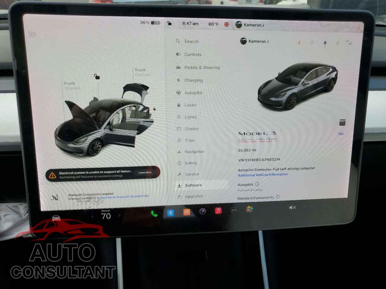 TESLA MODEL 3 2020 - 5YJ3E1EC1LF603374