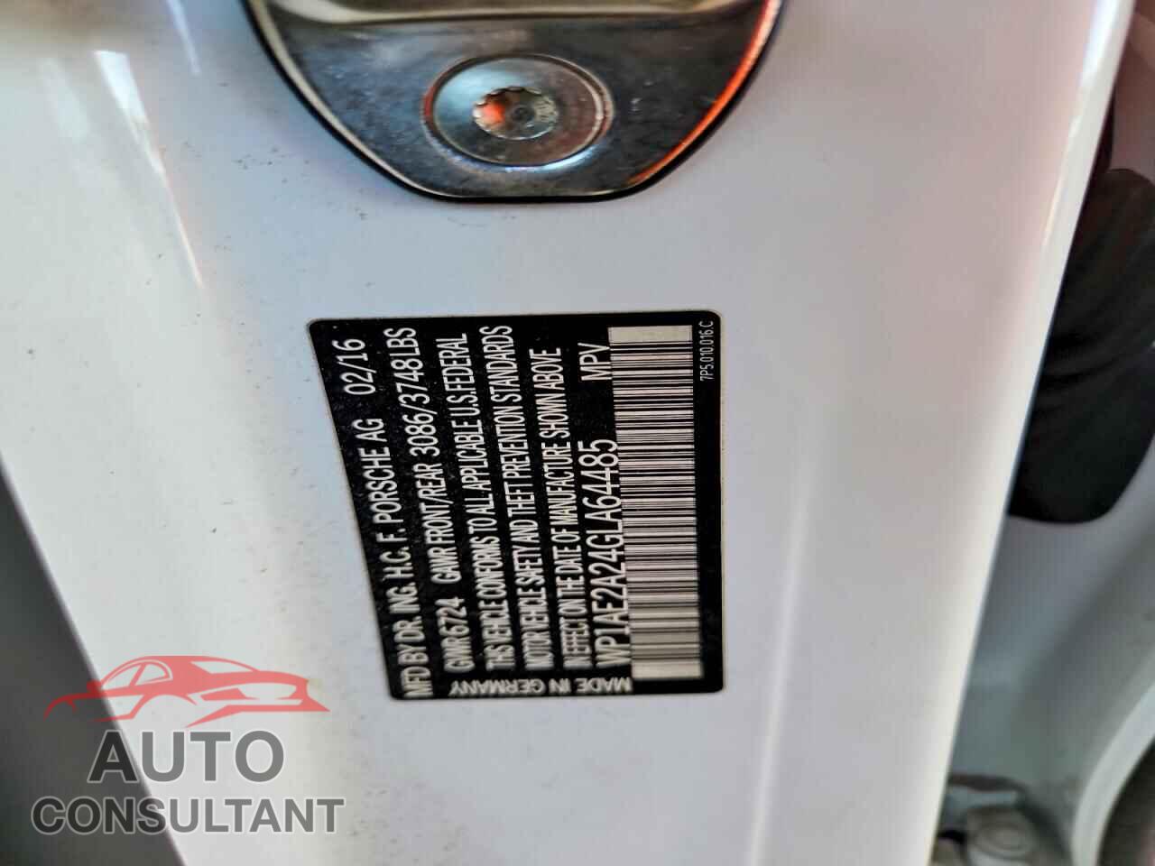 PORSCHE CAYENNE 2016 - WP1AE2A24GLA64485