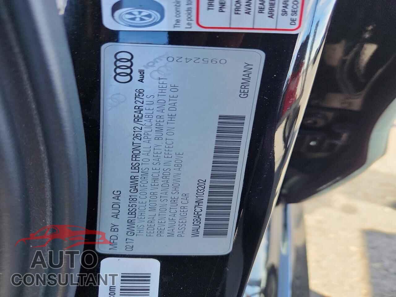 AUDI A6 2017 - WAUG8AFC7HN103202